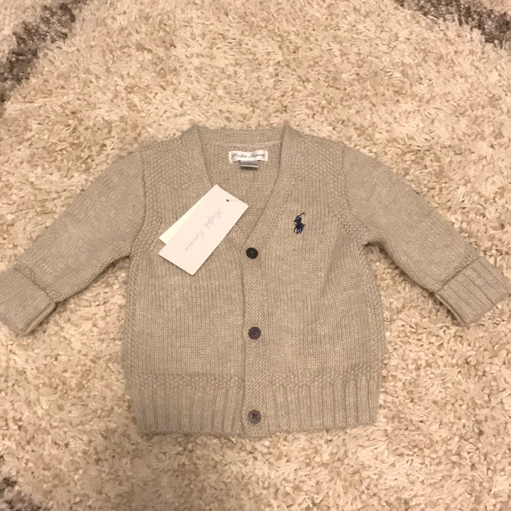 Light grey button up sweater